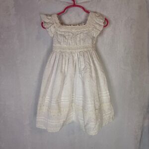 Vintage Marmellata White Swiss Dot Lace Dress Girls 2T Party Wedding